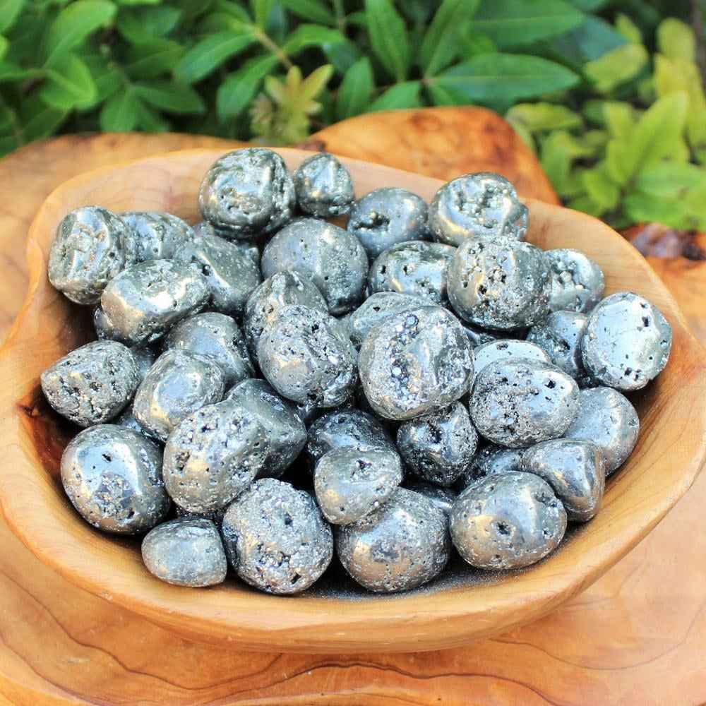 0.78-1.18in Pyrite Tumble Stone|CrystalHola Wholesale