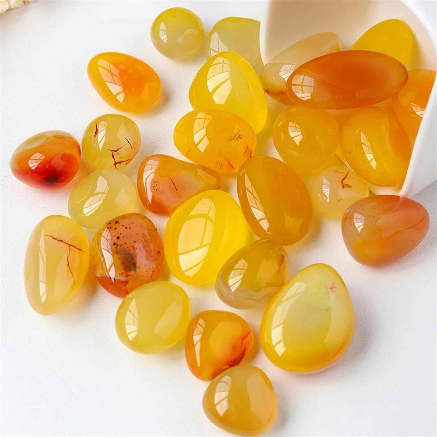 0.78-1.18in Yellow Agate Tumble Stone|CrystalHola Wholesale