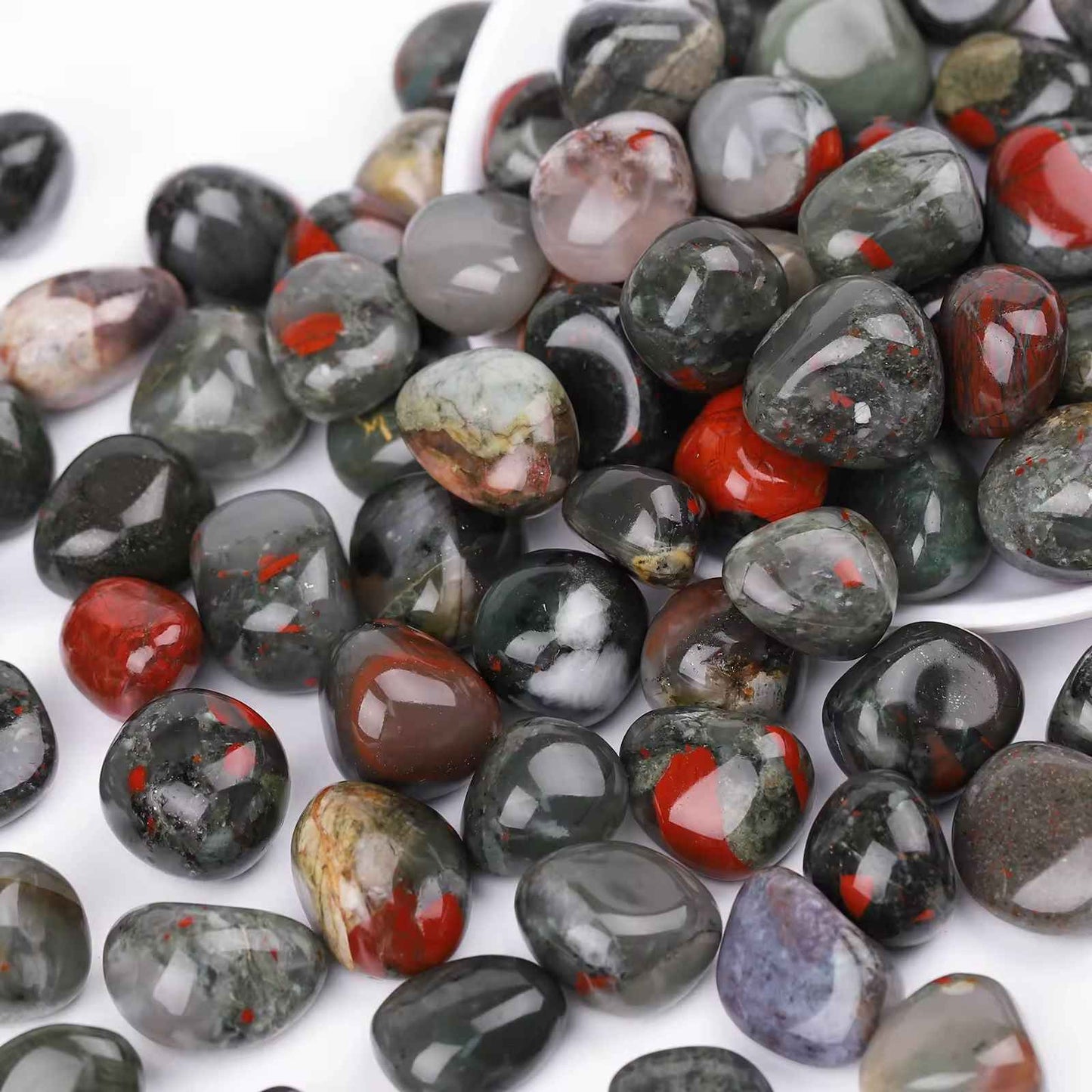 0.78-2.36in Afican Bloodstone Tumble Stone|CrystalHola Wholesale