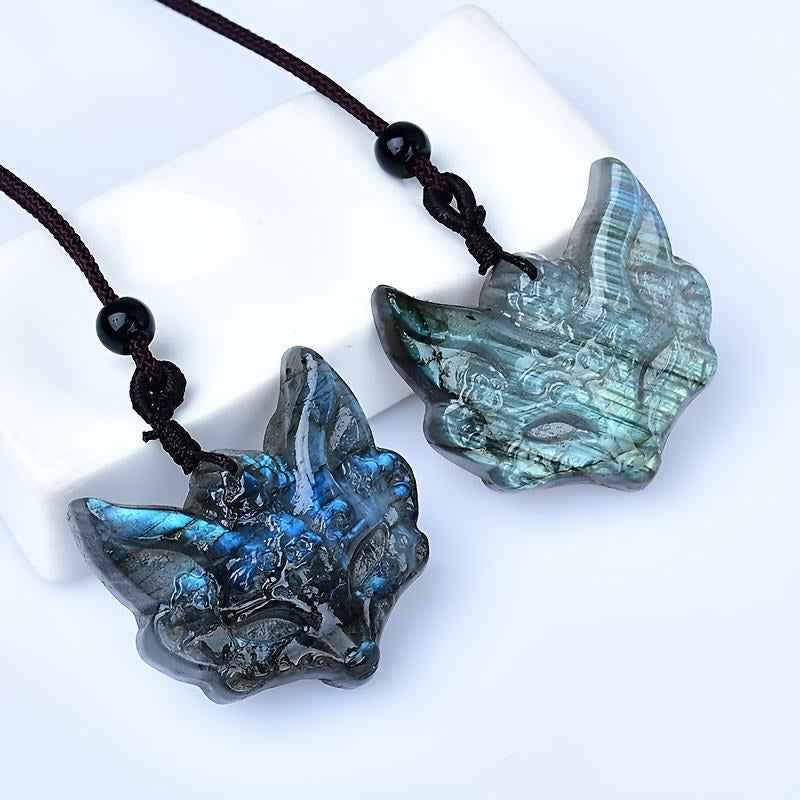 0.9-1.18in Labradorite Fox Pendant|Wholesale CrystalHola
