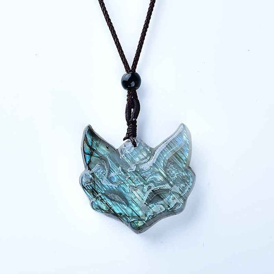 0.9-1.18in Labradorite Fox Pendant|Wholesale CrystalHola