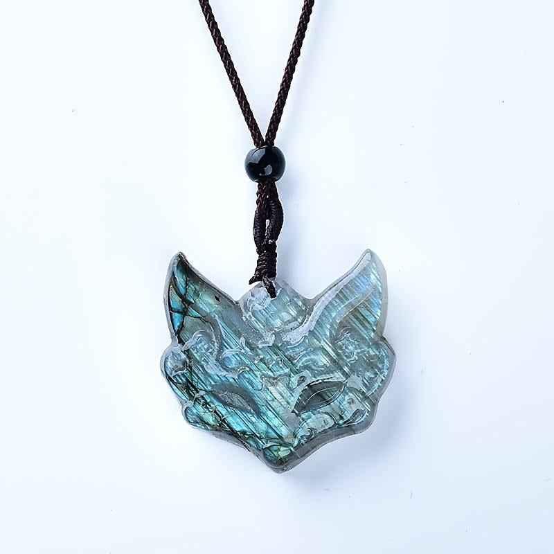 0.9-1.18in Labradorite Fox Pendant|Wholesale CrystalHola
