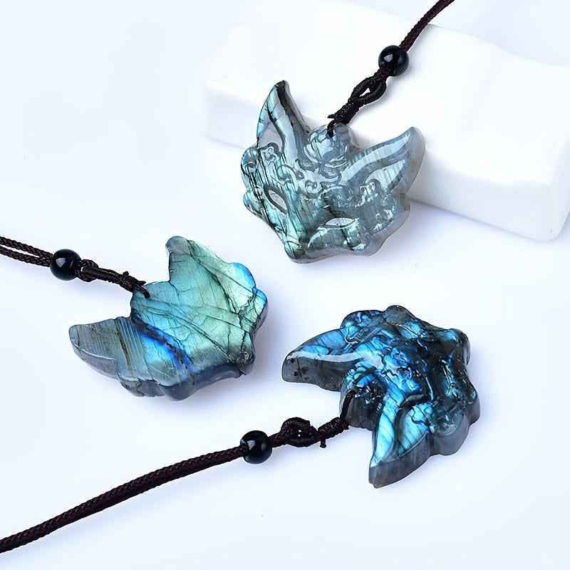0.9-1.18in Labradorite Fox Pendant|Wholesale CrystalHola