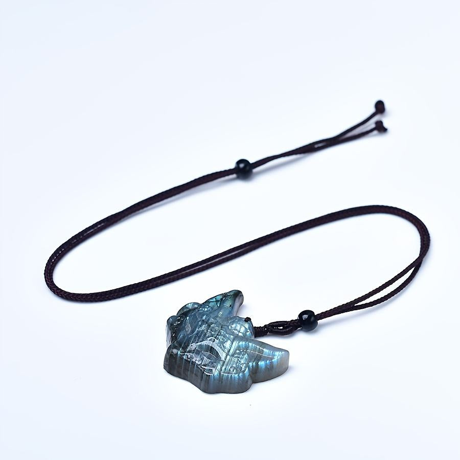 0.9-1.18in Pendentif Renard en Labradorite|Cristal en grosHola