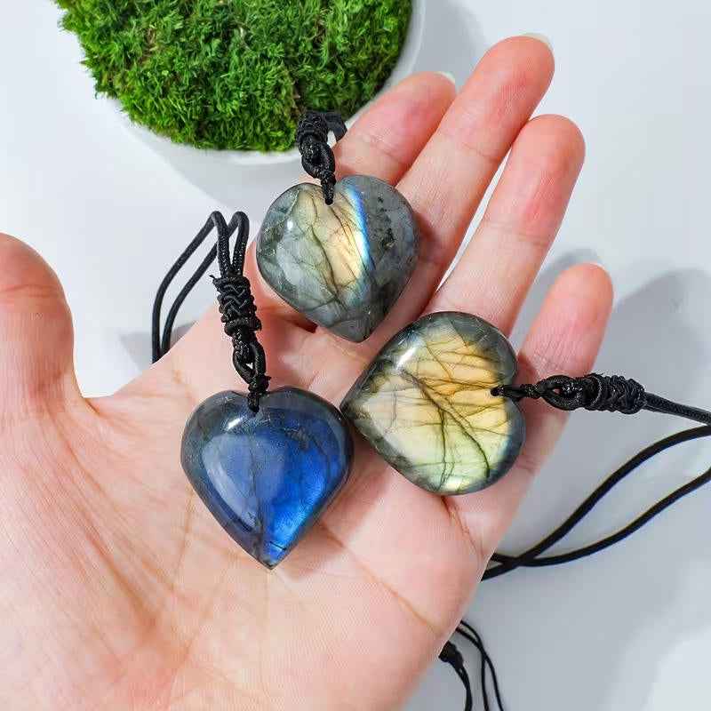 0.9-1.18in Labradorite Heart Pendant|Wholesale CrystalHola
