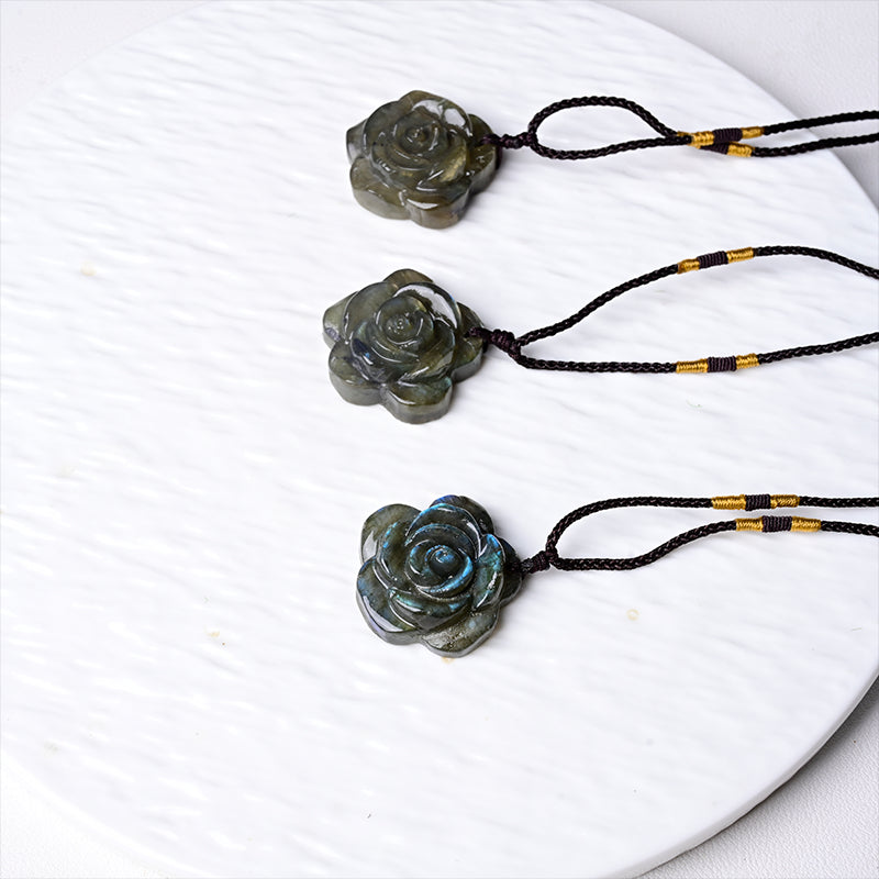 Pendentif Rose en Labradorite 2,3-3cm | Cristal en GrosHola