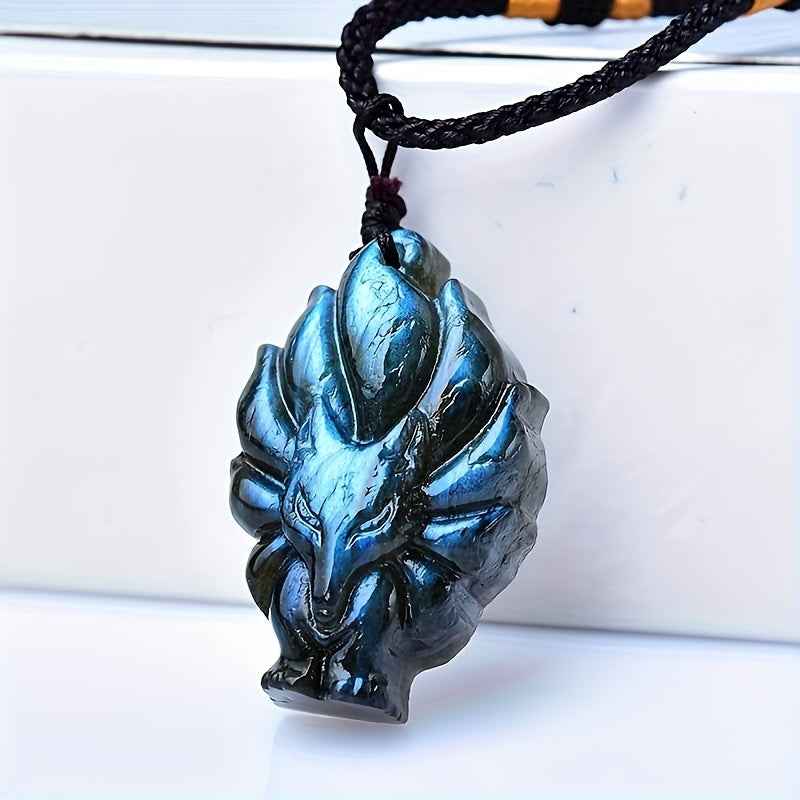 0.9-1.57in LabradoriteFox Pendant |Wholesale CrystalHola