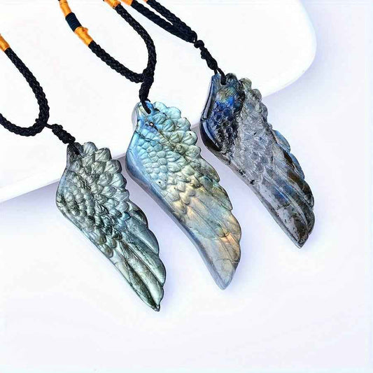 0.9-1.57in Labradorite Wing Pendant |Wholesale CrystalHola