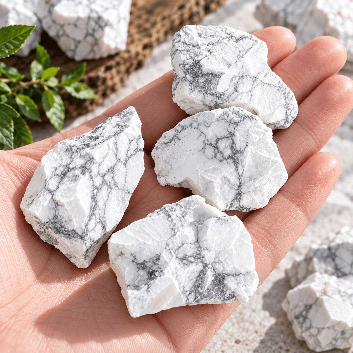 Howlite Raw Stone for Gifts and Decor