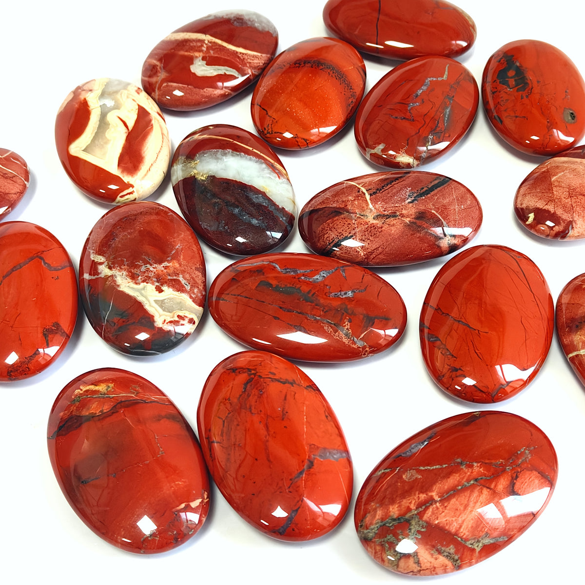 Red Jasper Palm Stone for Decor