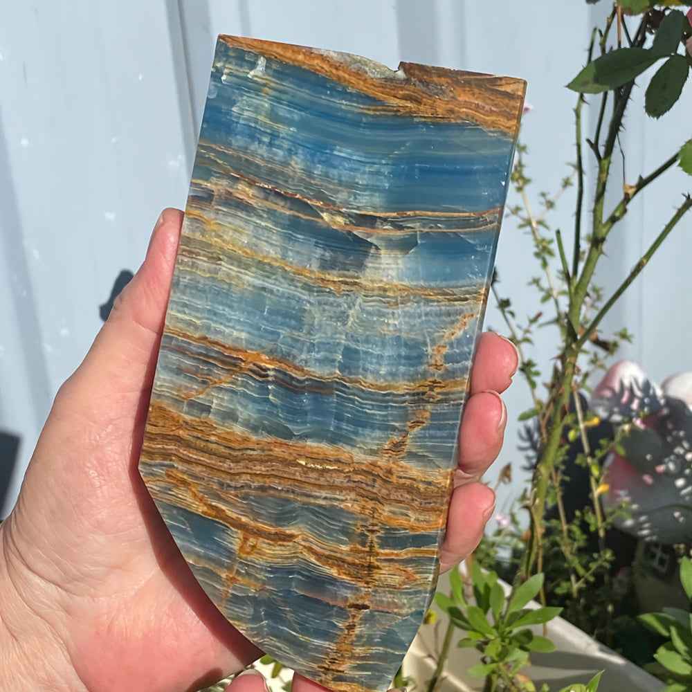 100-300g Blue Onyx Slab | CrystalHola Wholesale
