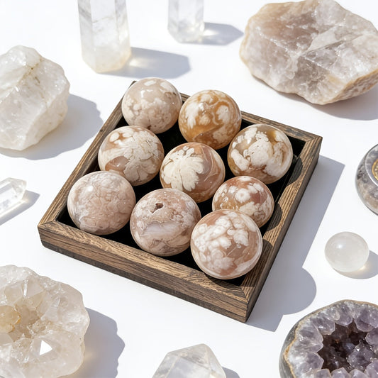 1.18-3.94in Flower Agate Sphere|CrystalHola