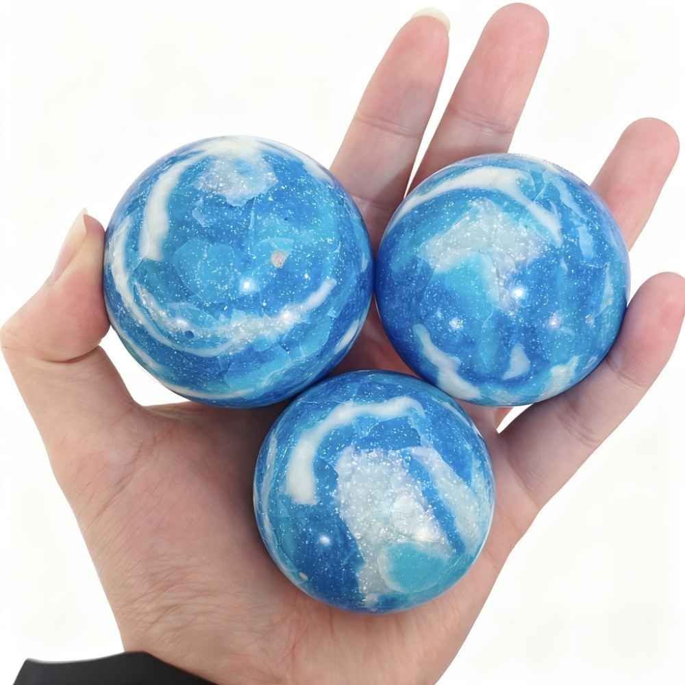 1.57-3.14in Artificial Blue Larimar Sphere|CrystalHola