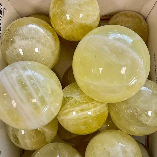 1.96-3.93in Lemon Citrine Sphere|CrystalHola