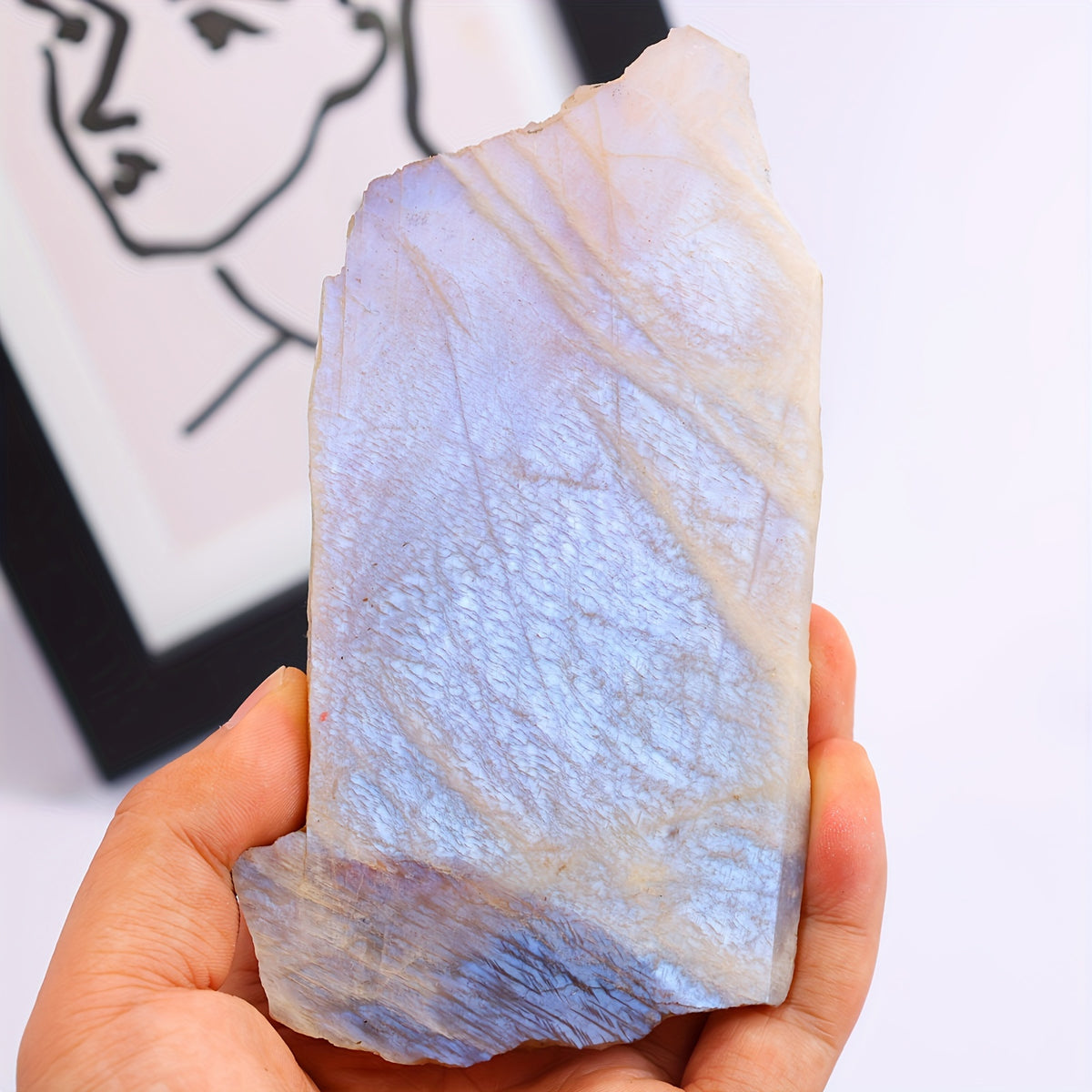 Blue Moonstone Slice for Home Display