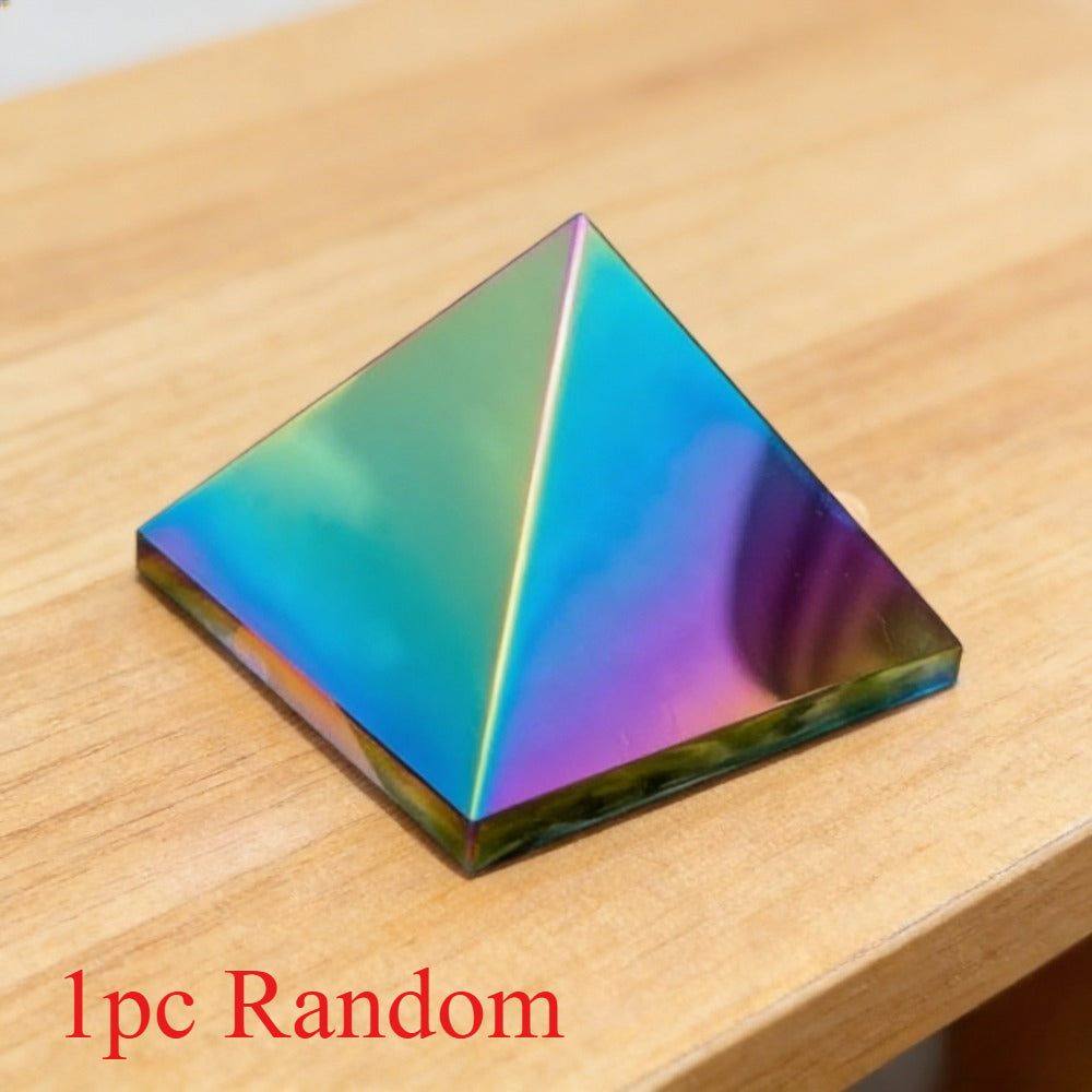 1.18-1.57" Aura Obsidian Pyramid for Home Desk Decor
