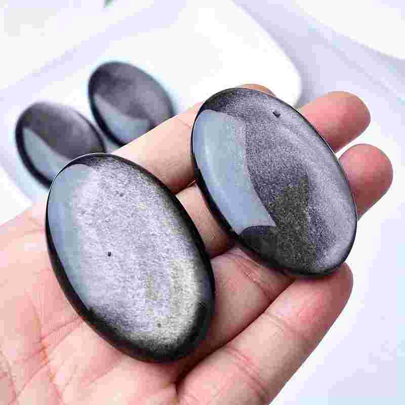 2.2inSilveryObsidianPalmStoneCrystaHolaHealingforGift_2 - CrystalHola