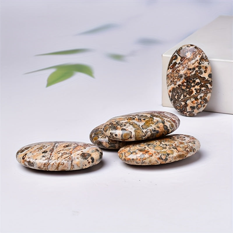 Leopard Print Stone Handlepiece Palm Stone