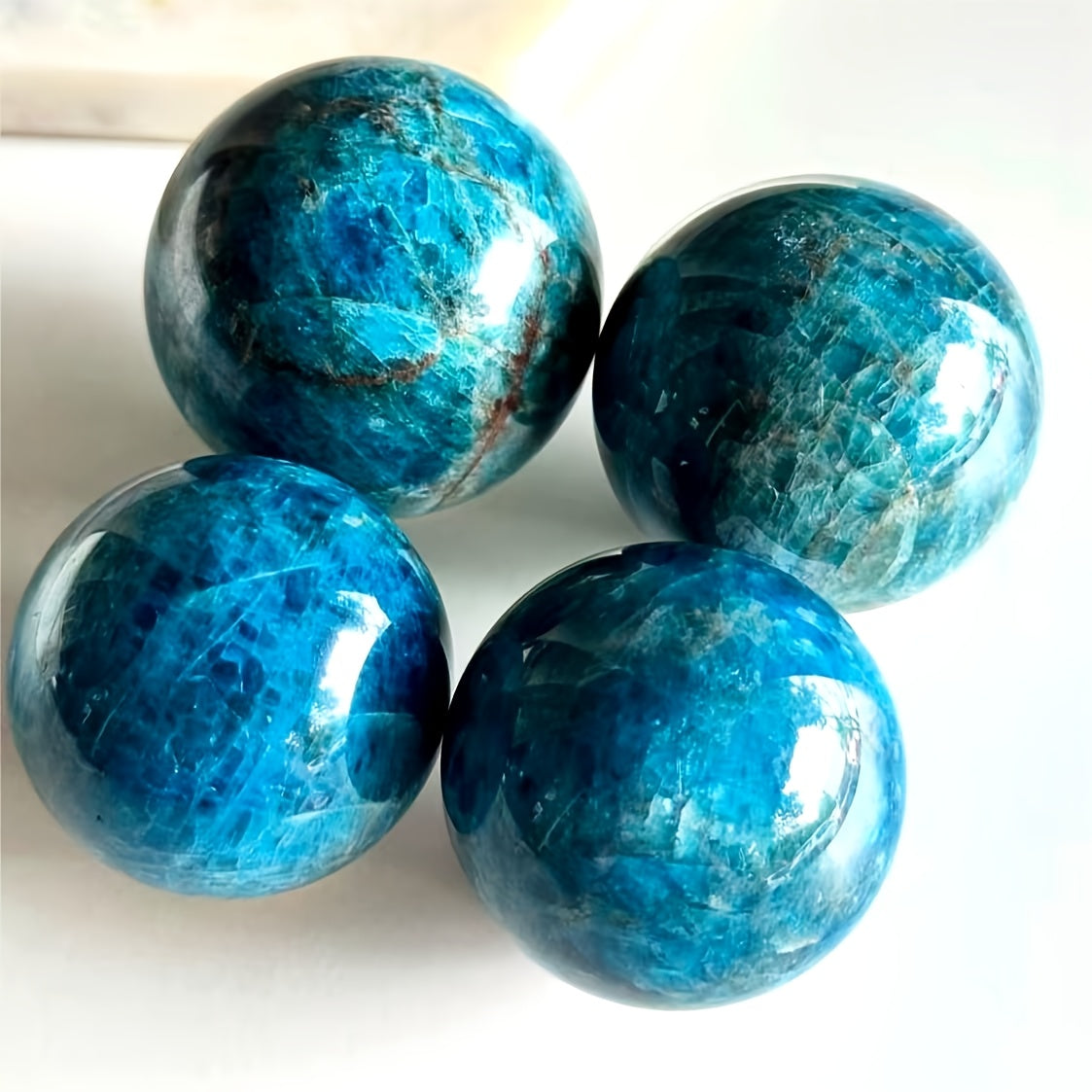 Natural Blue Apatite Sphere for Decor