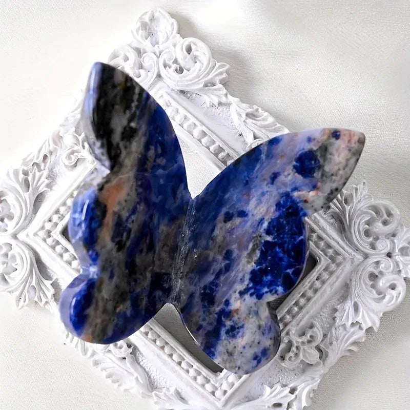 6.5cm 3D Muti-Material Butterfly Carving|CrystalHola