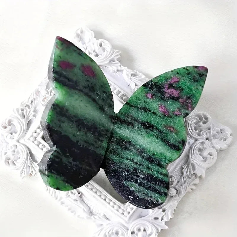 6.5cm 3D Muti-Material Butterfly Carving|CrystalHola