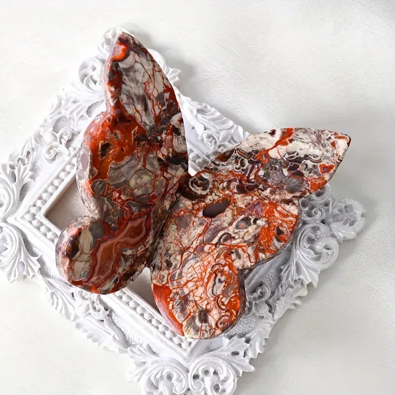 6.5cm 3D Muti-Material Butterfly Carving|CrystalHola