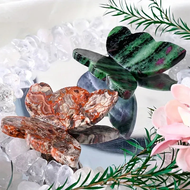 6.5cm 3D Muti-Material Butterfly Carving|CrystalHola