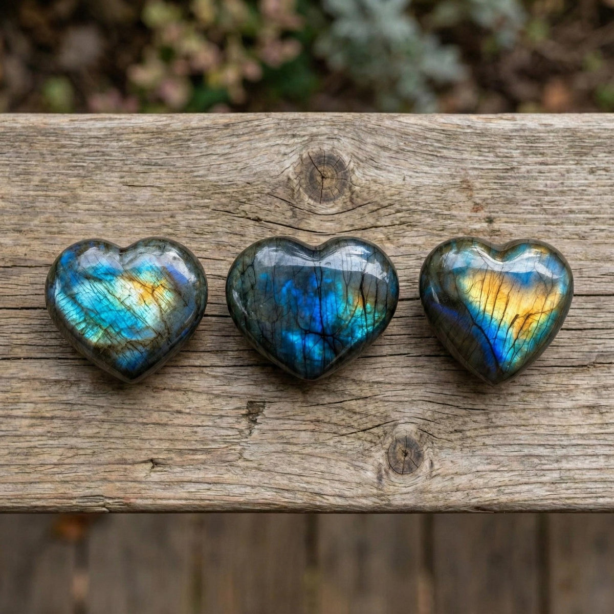 Natural Labradorite Heart-shaped Handle Ornament