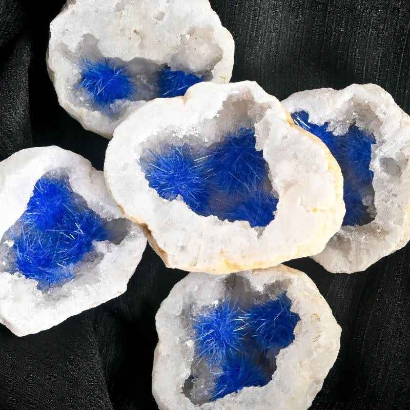 50-120g Blue Goethite White Agate Geode|CrystalHola