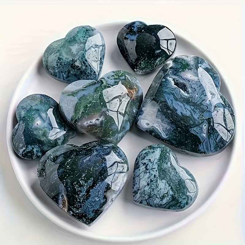 50-150g Moss Agate Heart|CrystalHola Wholesale