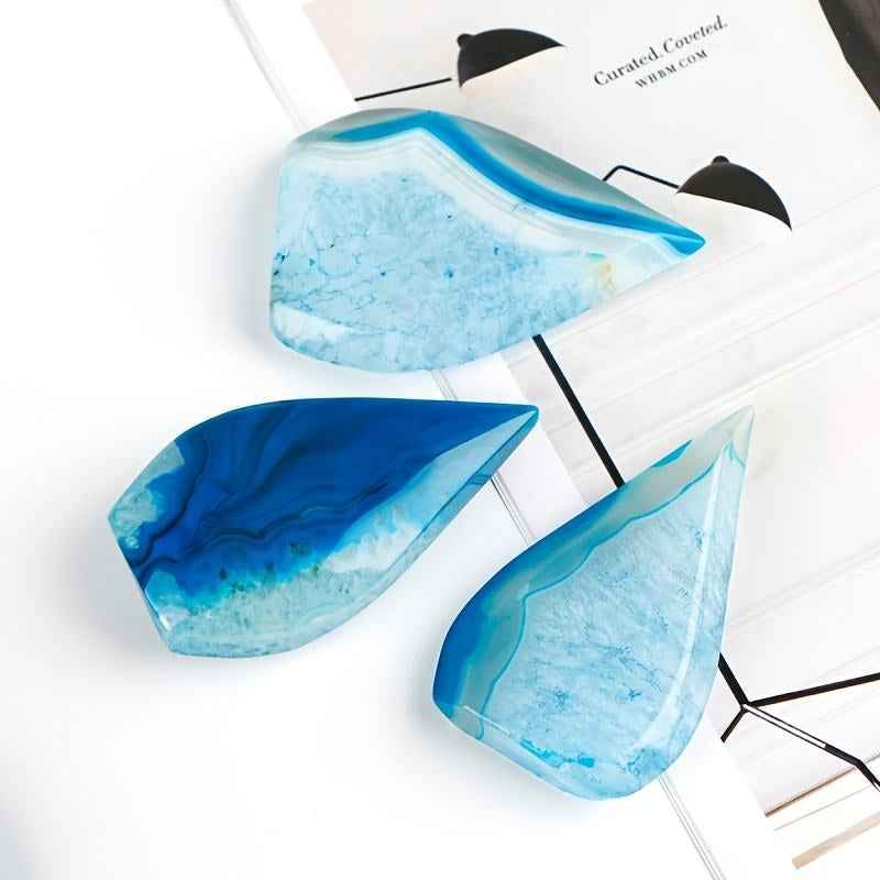 50-200g Blue Agate Water Drop Freeform |CrystalHola Wholesale