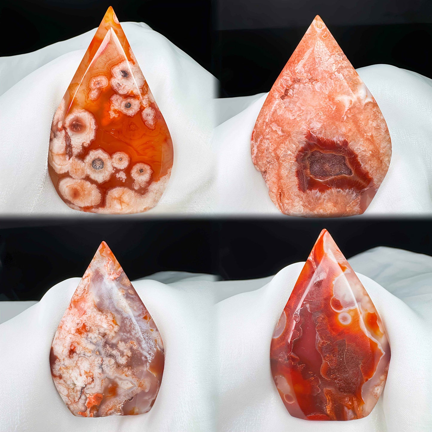 50-200g Red Cherry Blossom Agate Water Drop Freeform |CrystalHola Wholesale