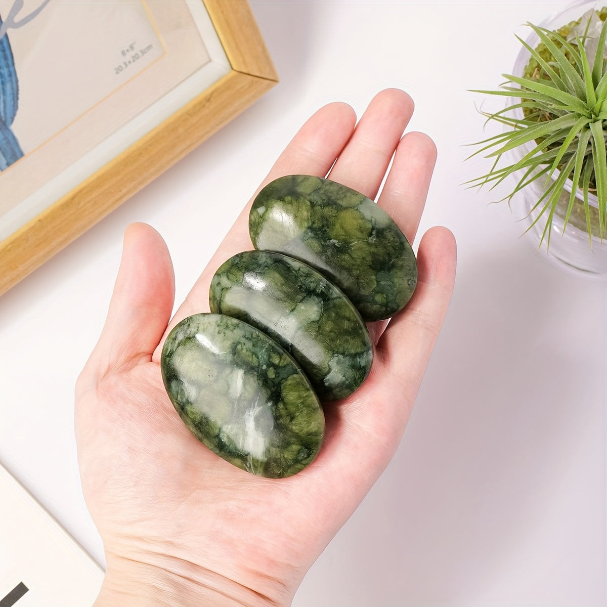 Natural Xiuyu Jasper Stone Palm Stone for Home Decor and Collection Bulk