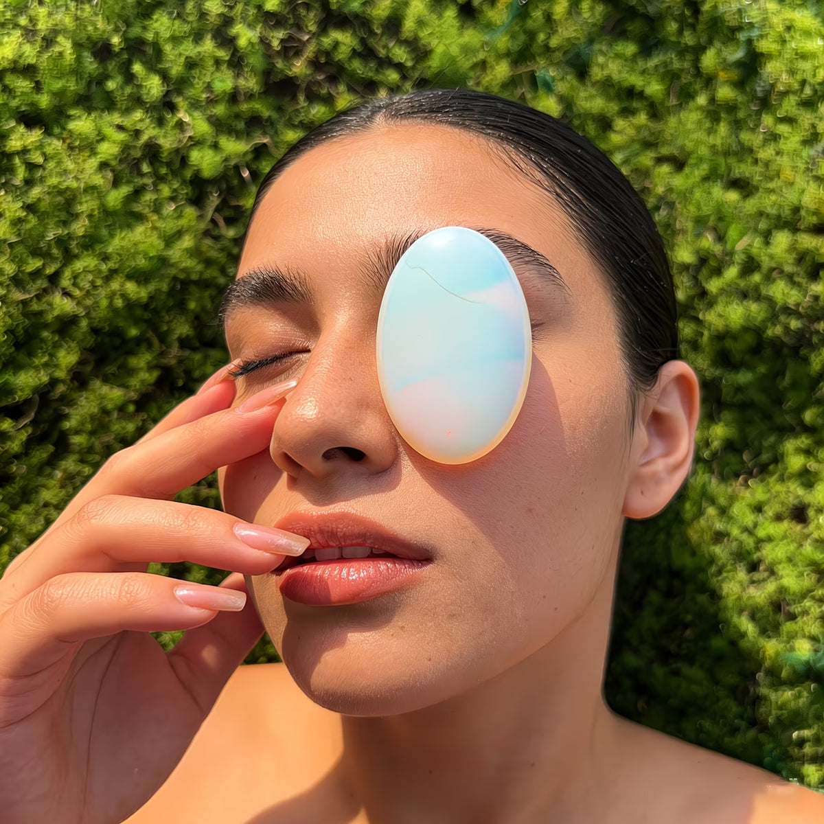 Opalite Palm Stone (1.97-2.3Inch) for Home Decor