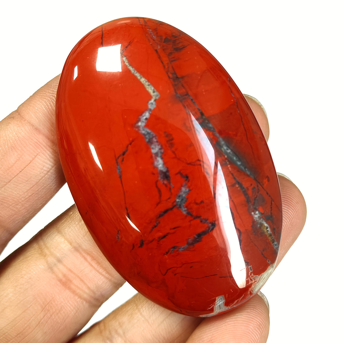 Red Jasper Palm Stone for Decor