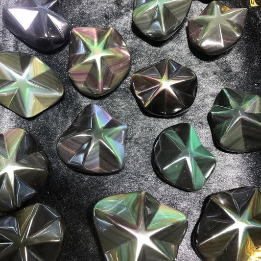 Natural Rainbow Obsidian Five-Pointed Star - CrystalHola