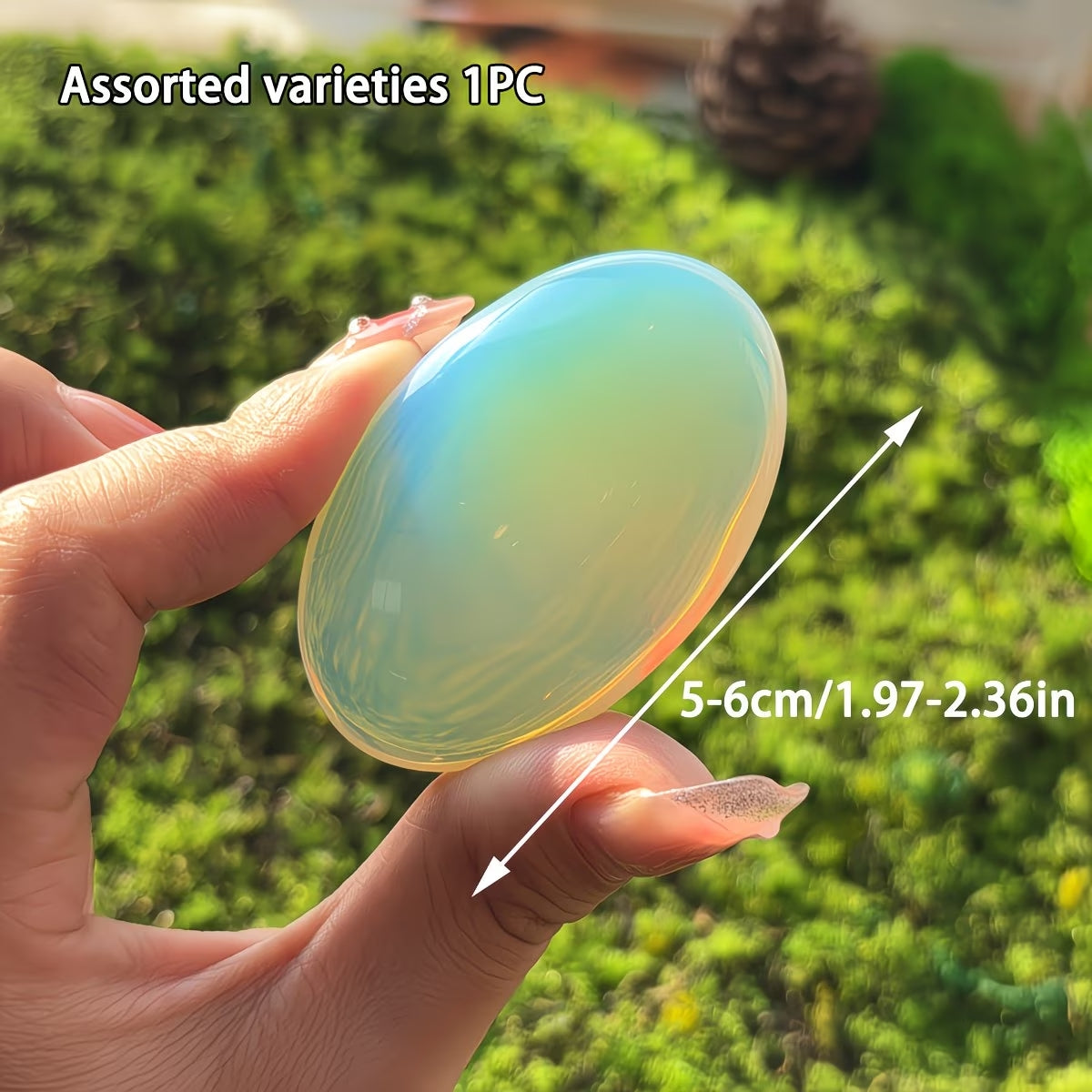 Opalite Palm Stone (1.97-2.3Inch) for Home Decor