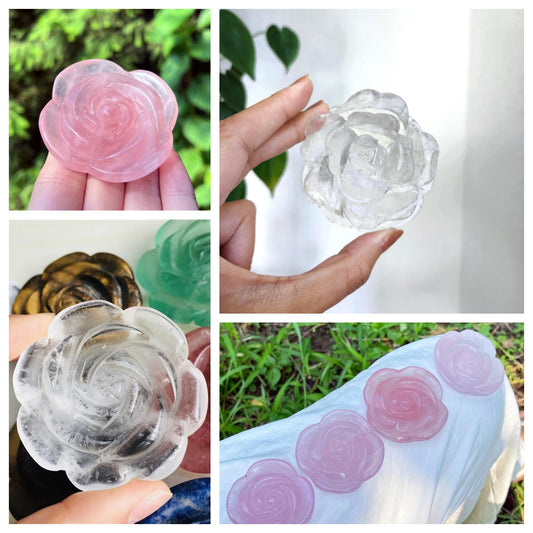 Rose Quartz and Clear Quartz Rose