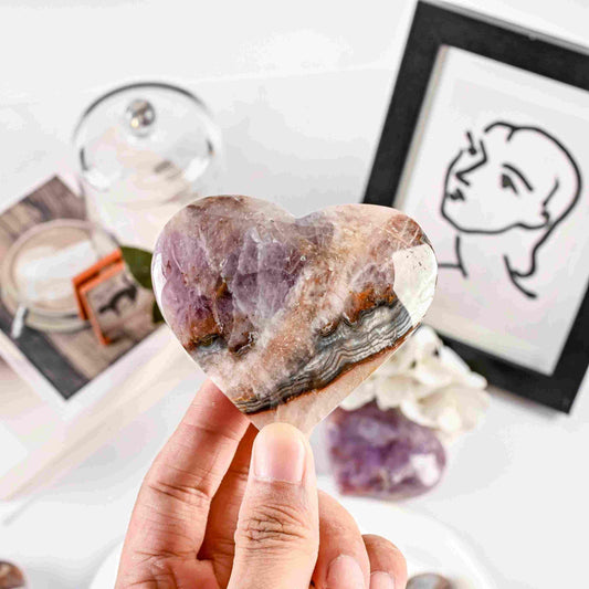Amethyst Agate-Heart - CrystalHola