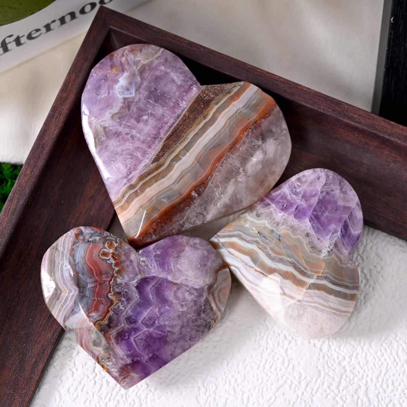 Amethyst Agate-Heart - CrystalHola