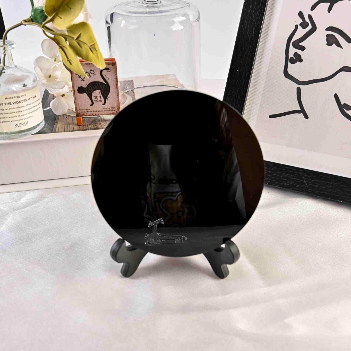 Black Obsidian Disc - CrystalHola