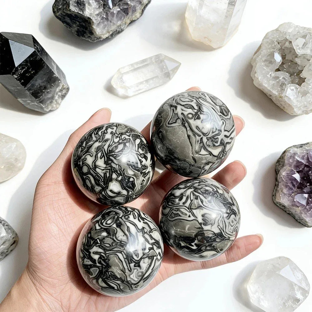 Wholesale Black Crazy Lace Agate Sphere |CrystalHola