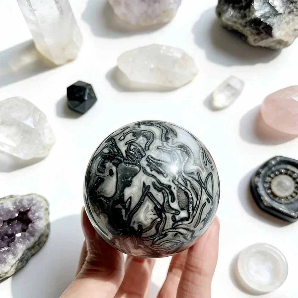 Wholesale Black Crazy Lace Agate Sphere |CrystalHola