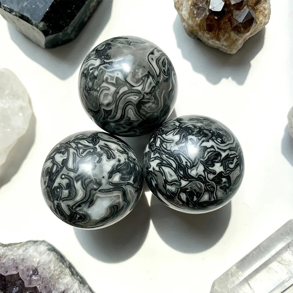 Wholesale Black Crazy Lace Agate Sphere |CrystalHola