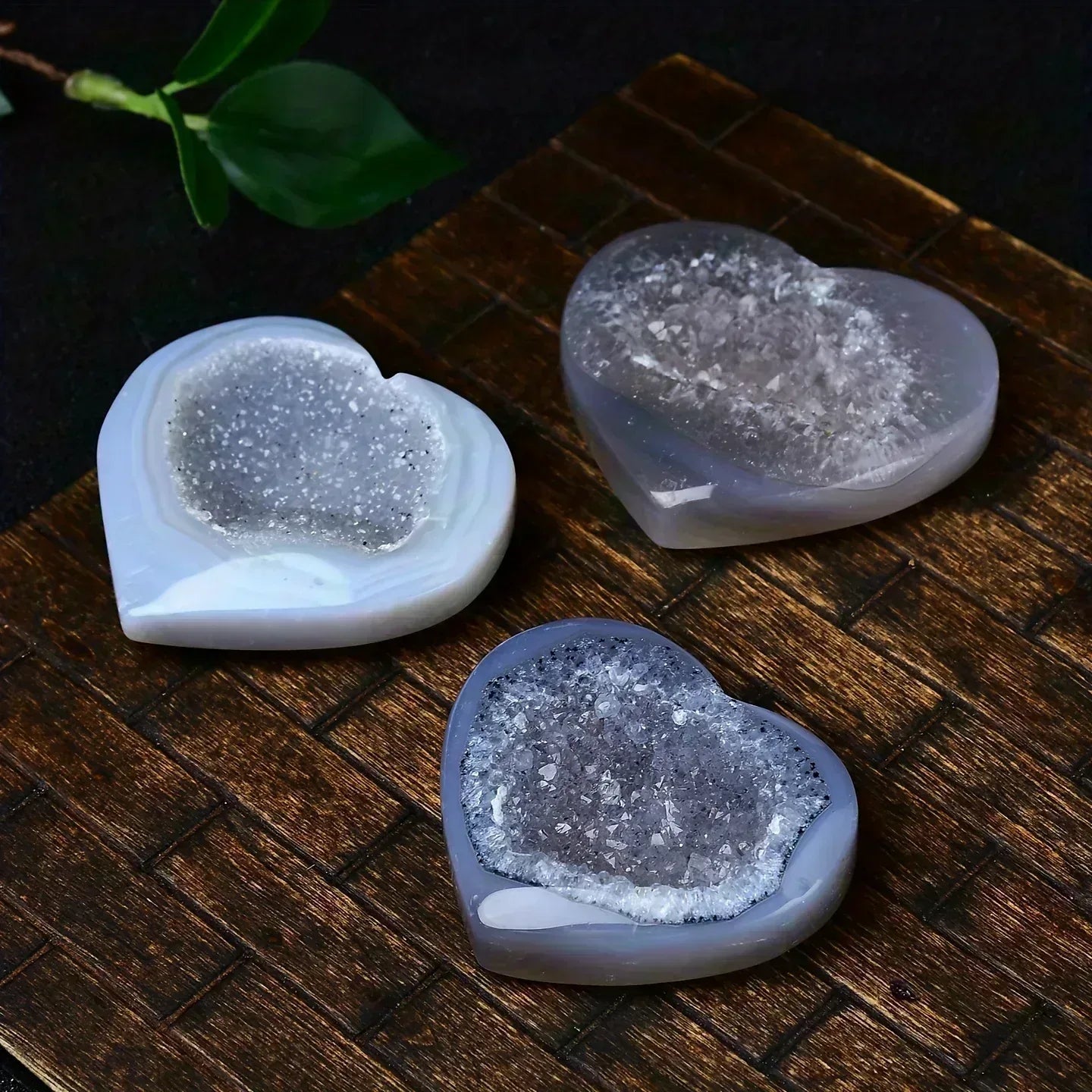 20-70g Blue Agate Geode Heart|CrystalHola