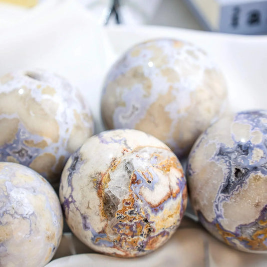 Blue Lace Agate Sphere - CrystalHola