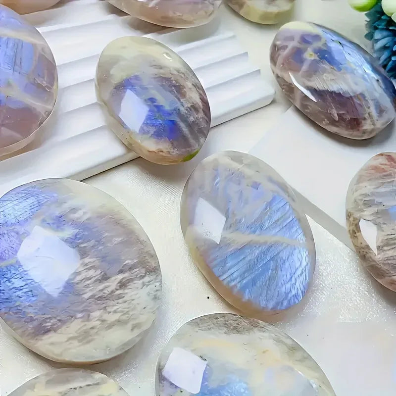 Blue Moonstone Palm Stone
