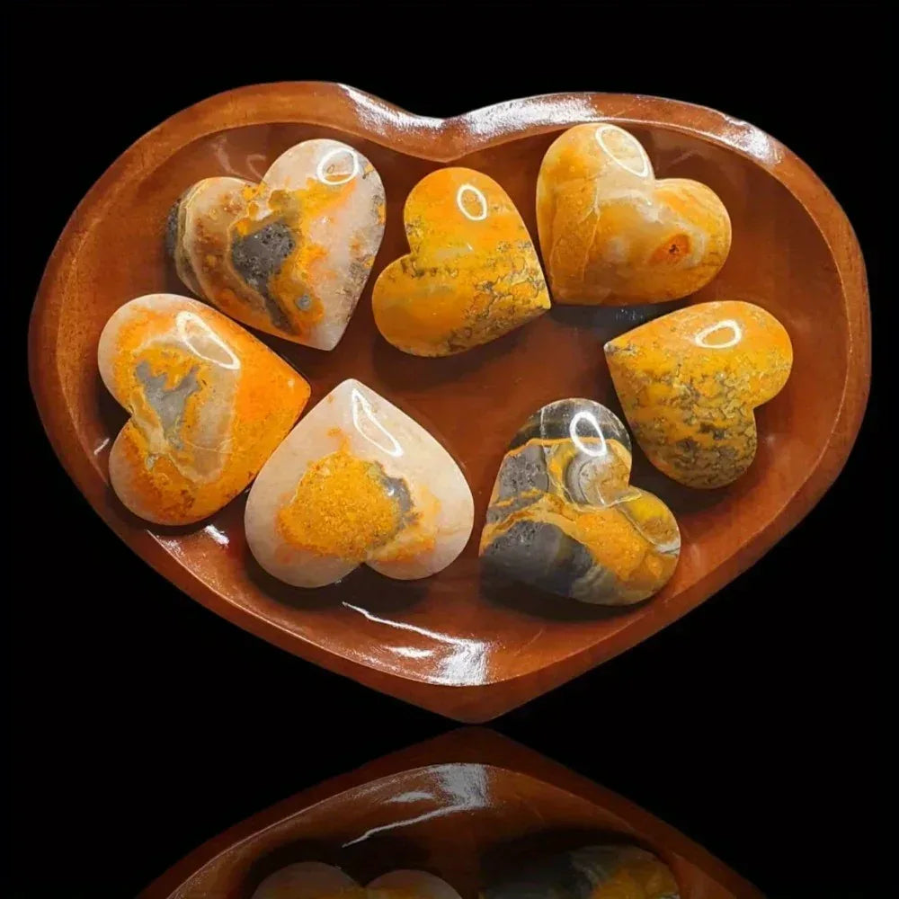 10-100g Bumble Bee Jasper Heart|CrystalHola
