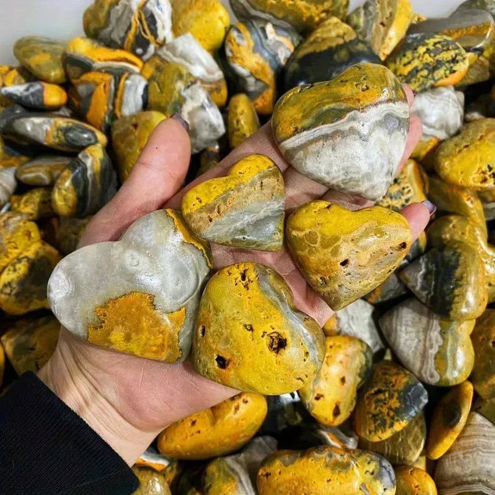 10-100g Bumble Bee Jasper Heart|CrystalHola