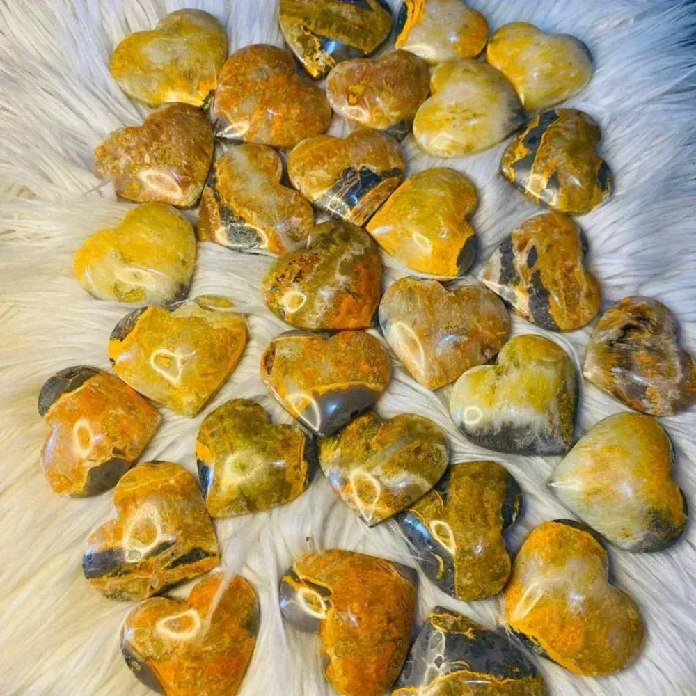 10-100g Bumble Bee Jasper Heart|CrystalHola